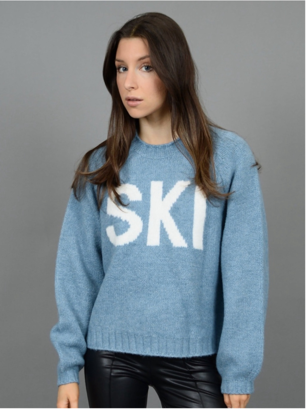 RD STYLE 'SKI' Graphic Crew Neck Knit Sweater| Blue Size M (New with tags)